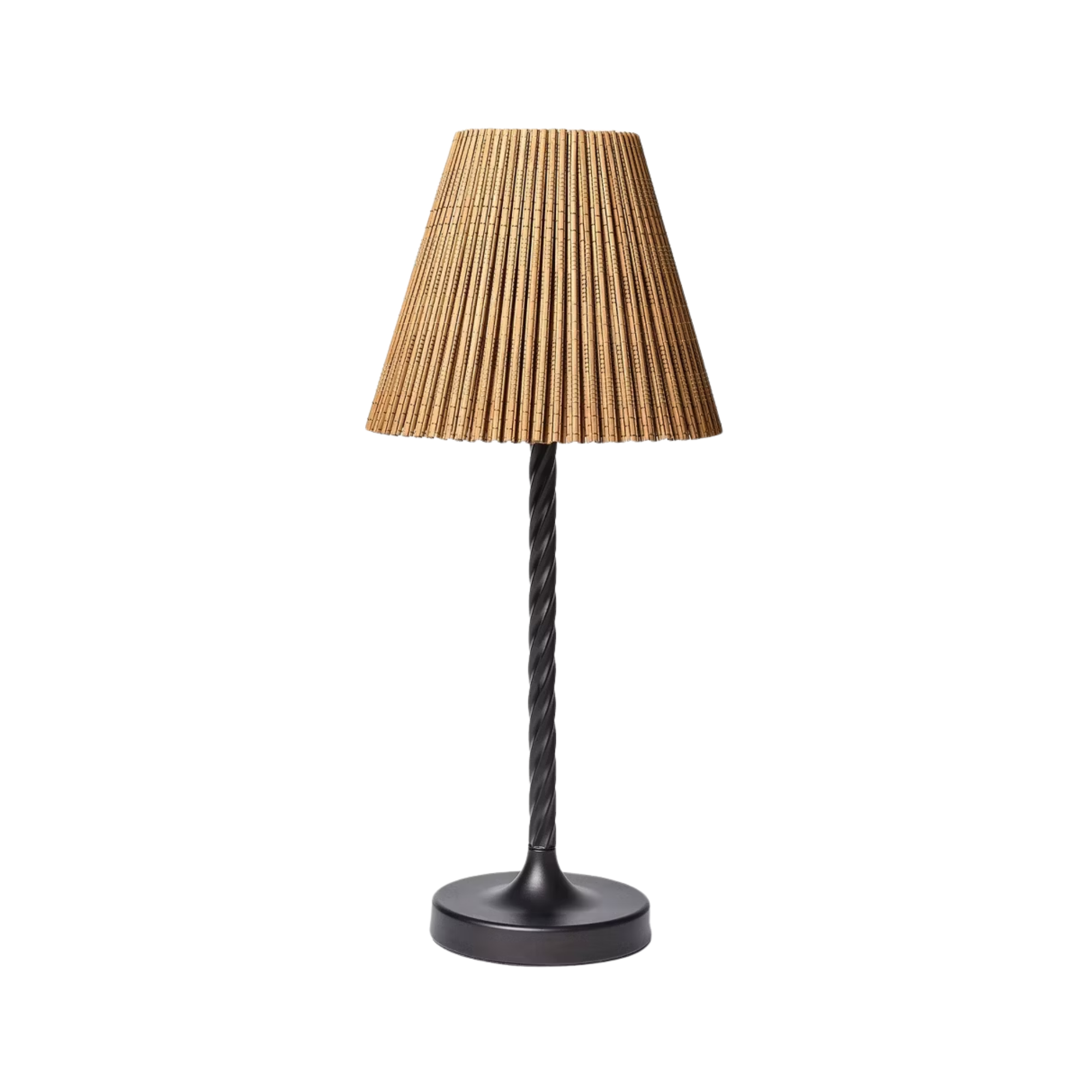 a lamp with a twisted base