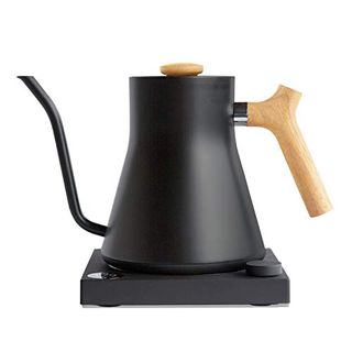 Fellow Stagg Ekg Electric Gooseneck Kettle - Pour-Over Coffee and Tea Kettle - Stainless Steel Boiler - Quick Heating Electric Kettles for Boiling Water - Matte Black With Maple Handle