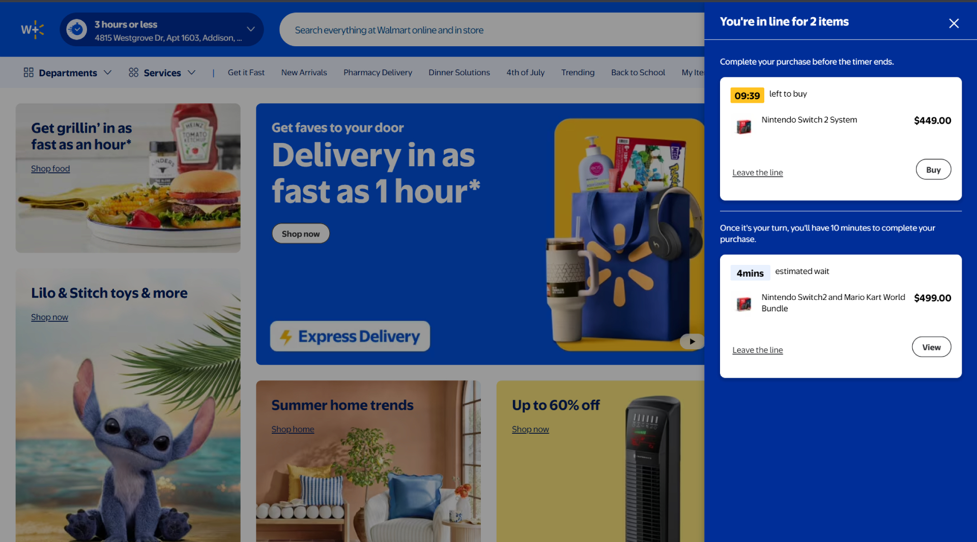 Walmart Nintendo Switch 2 limited buy time