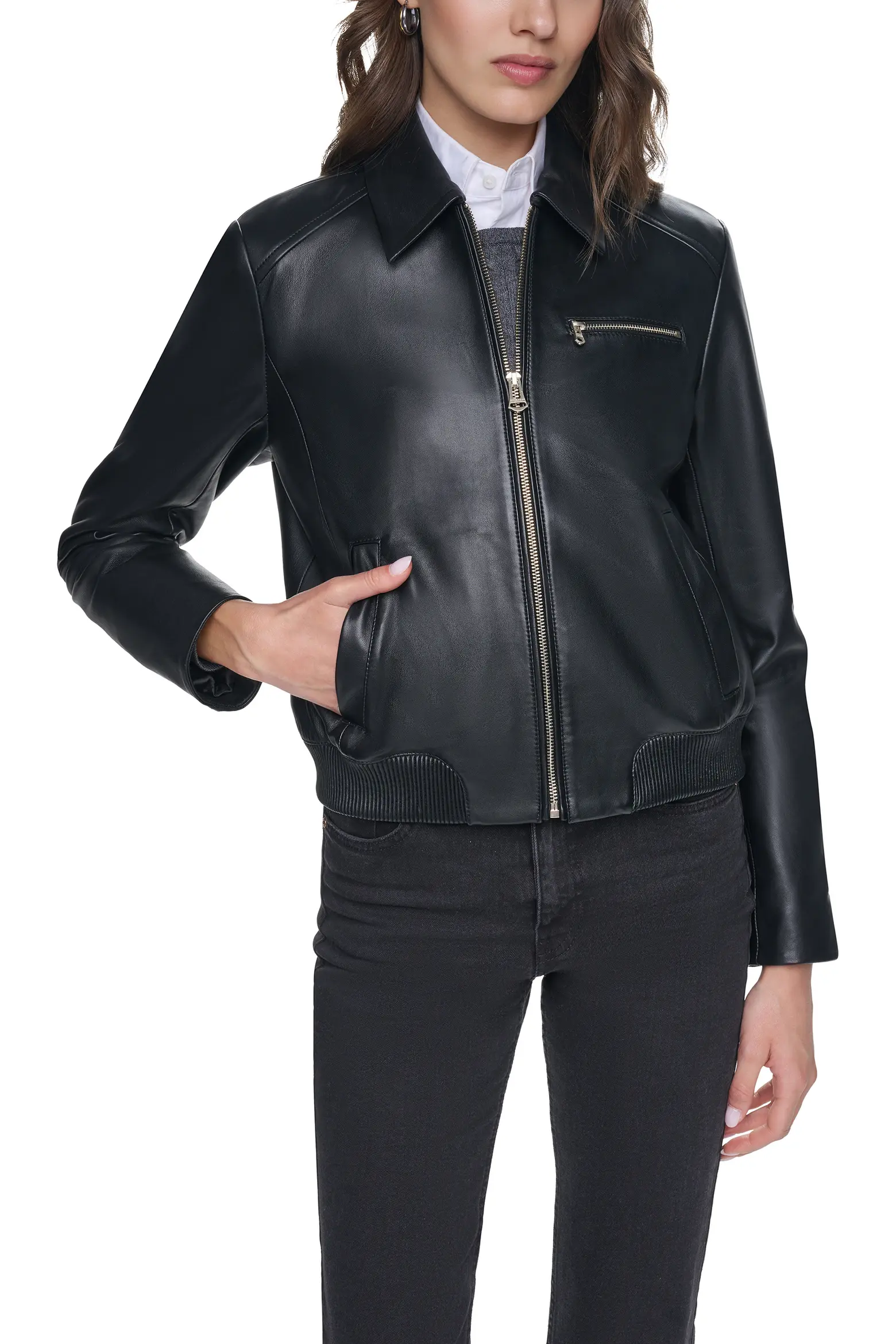 Cole Haan Signature, Leather Bomber Jacket