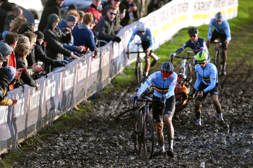 COL DU VAM DRENTHE NETHERLANDS NOVEMBER 07 Toon Aerts of Belgium competes during the 19th UEC European Cyclocross Championships 2021 Mens Elite EuroCross21 UECcycling on November 07 2021 in Col du Vam Drenthe Netherlands Photo by Luc ClaessenGetty Images