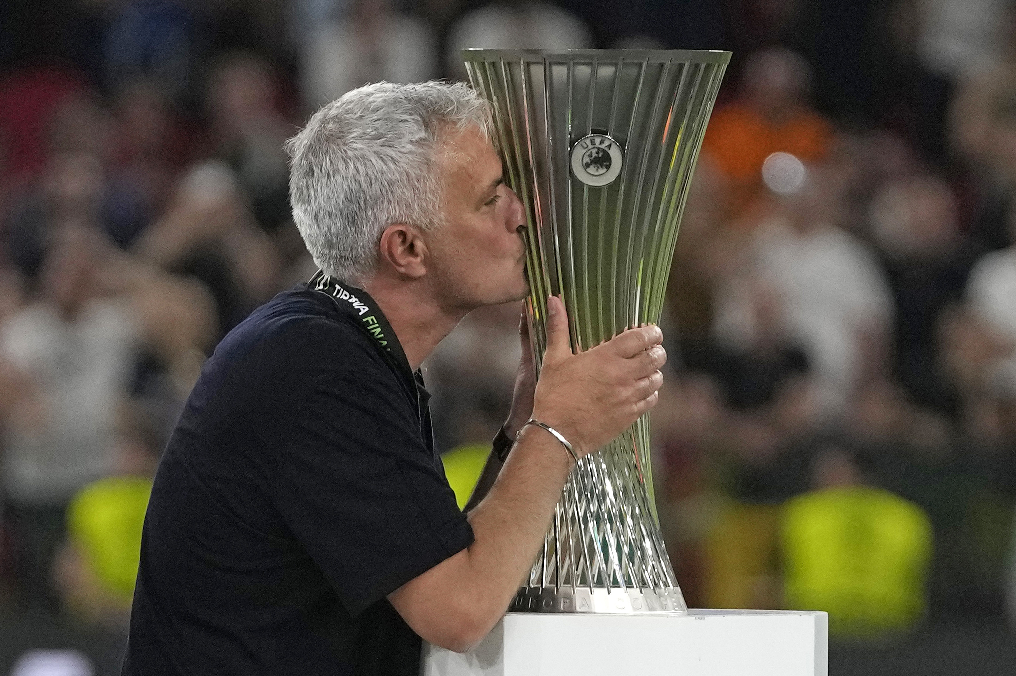 Jose Mourinho toasts Roma’s success in first Europa Conference League final