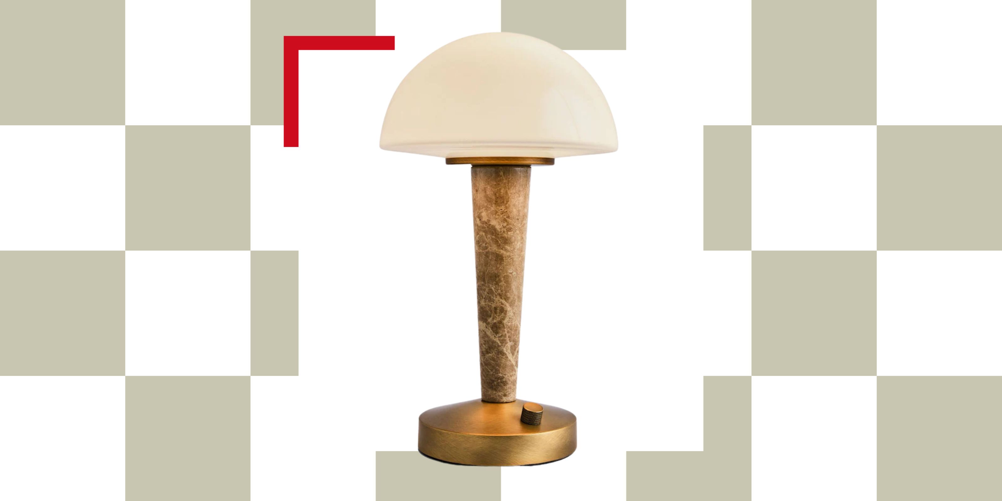 Brass Edgecote Marble Rechargeable Table Lamp