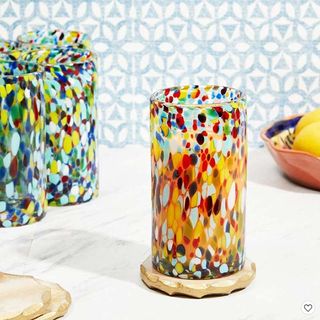 decorating for a garden party with colourful Mexican-inspired glasses 