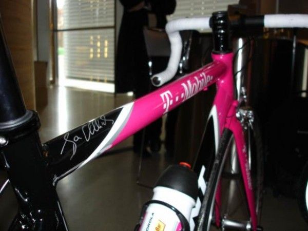 The T-Mobile bike signed by the 1997 Tour winner