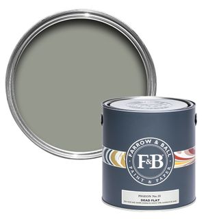 pot of gray-green paint