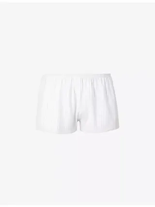 Pointelle High-Rise Organic-Cotton Shorts