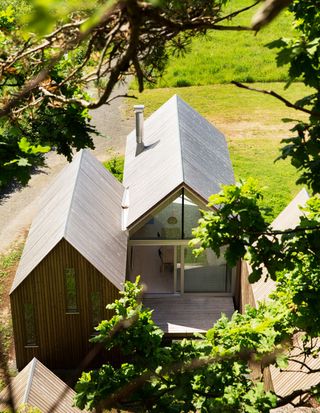 A top view of micro cluster cabins attached with each other