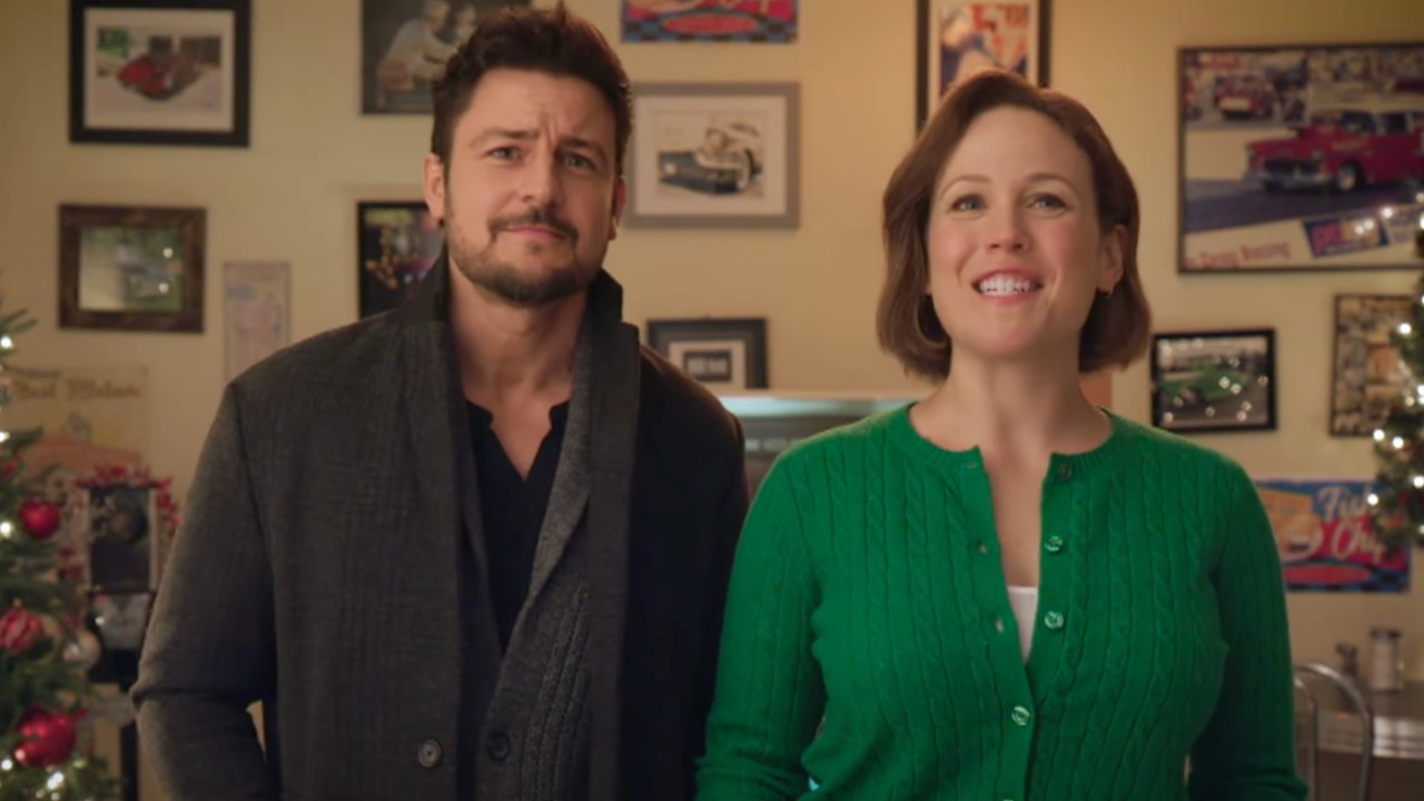 Tyler Hynes and Erin Krakow introducing first look for Christmas Above the Clouds.