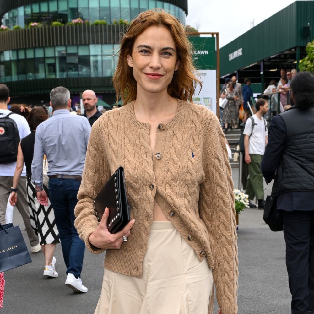 Alexa Chung Just Perfected Wimbledon Style With the Most Elegant Skirt and Shoe Pairing