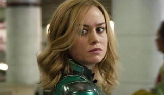 Brie Larson as Captain Marvel in Green
