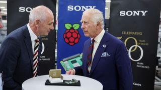 King Charles III speaks with Mike Buffham, Raspberry Pi Chief Commercial Officer