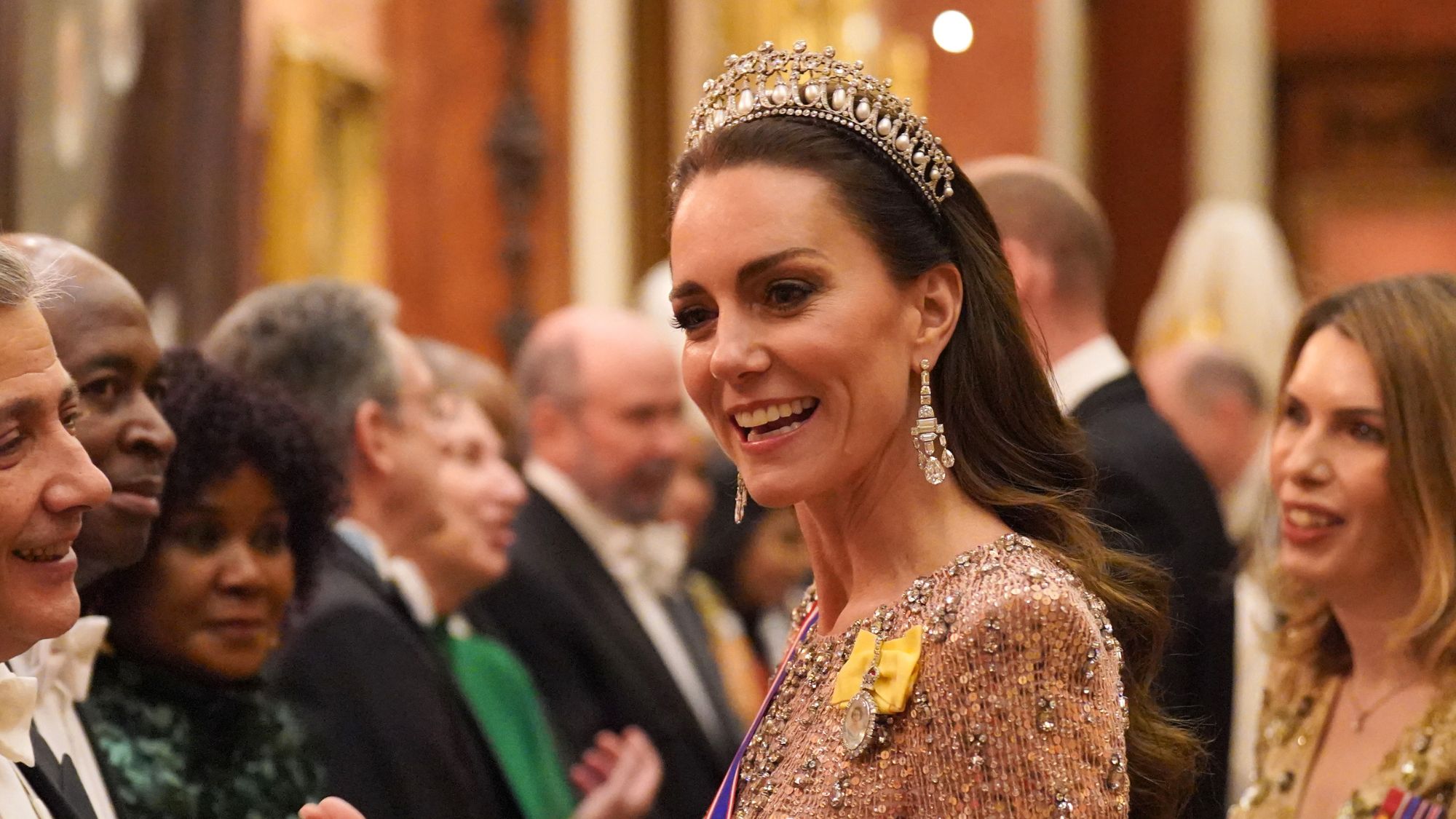 The Princess of Wales attends a diplomatic reception at Buckingham Palace
