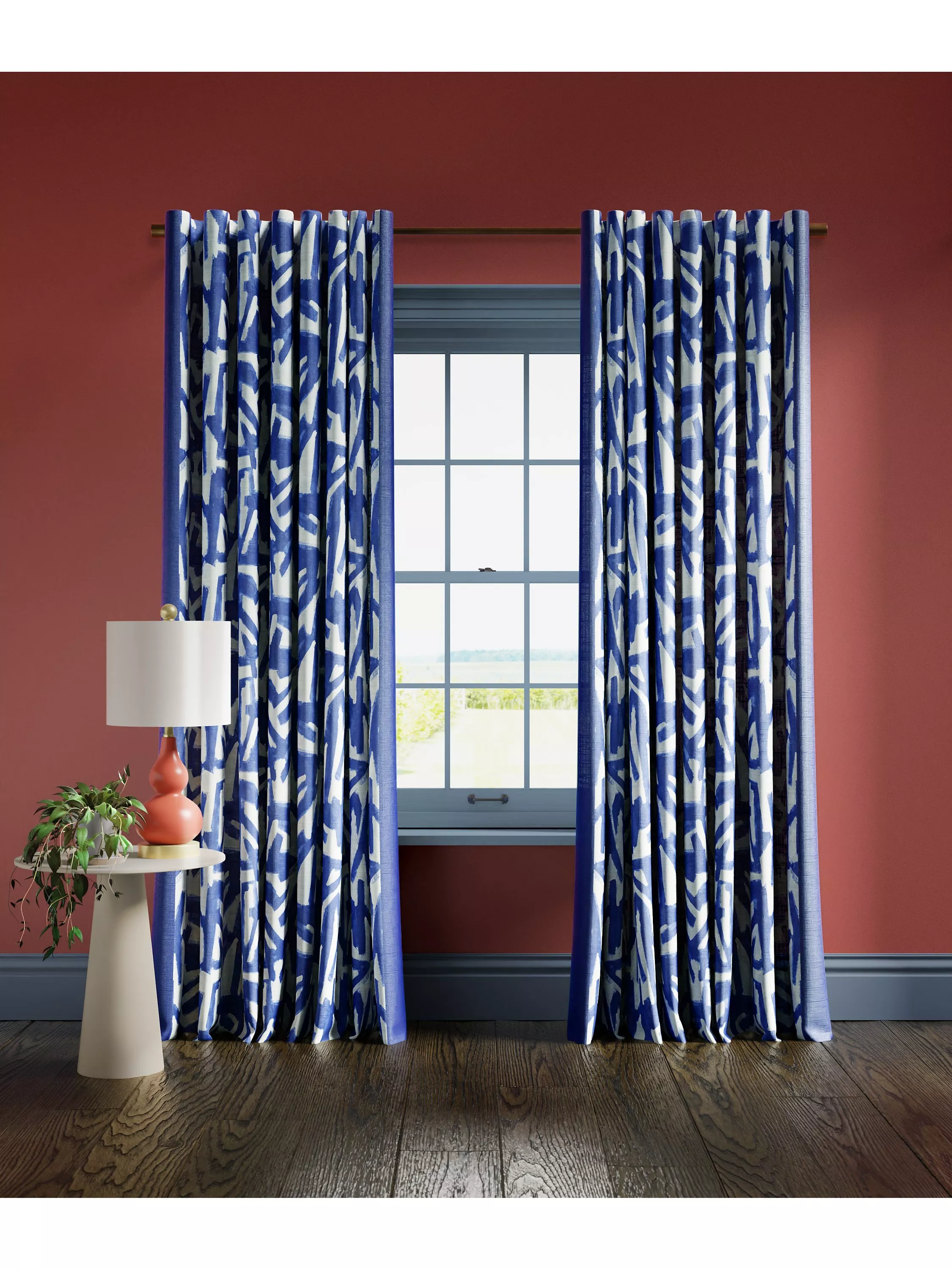 Harlequin X Sophie Robinson Thicket Pair Lined Multiway Curtains, Lapis Blue
