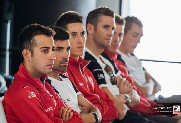 Fabio Aru with his UAE Team Emirates teammates
