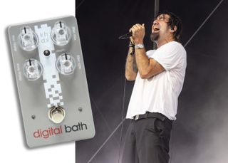 The KHDK Electronics Digital Bath was co-developed with Deftones frontman Chino Moreno, who is pictured here in a white T-shirt and black trousers, performing at Lollapalooza 2024.