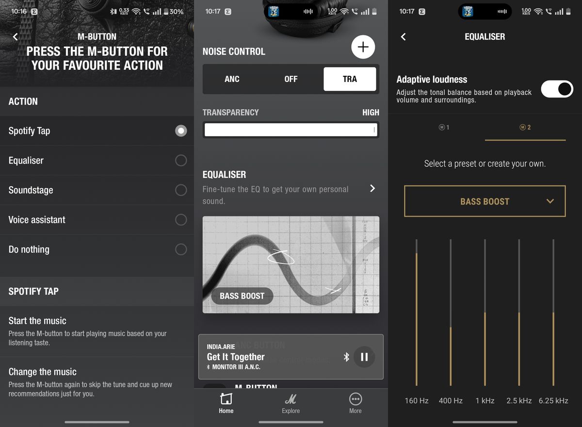 Marshall Monitor III app screenshot