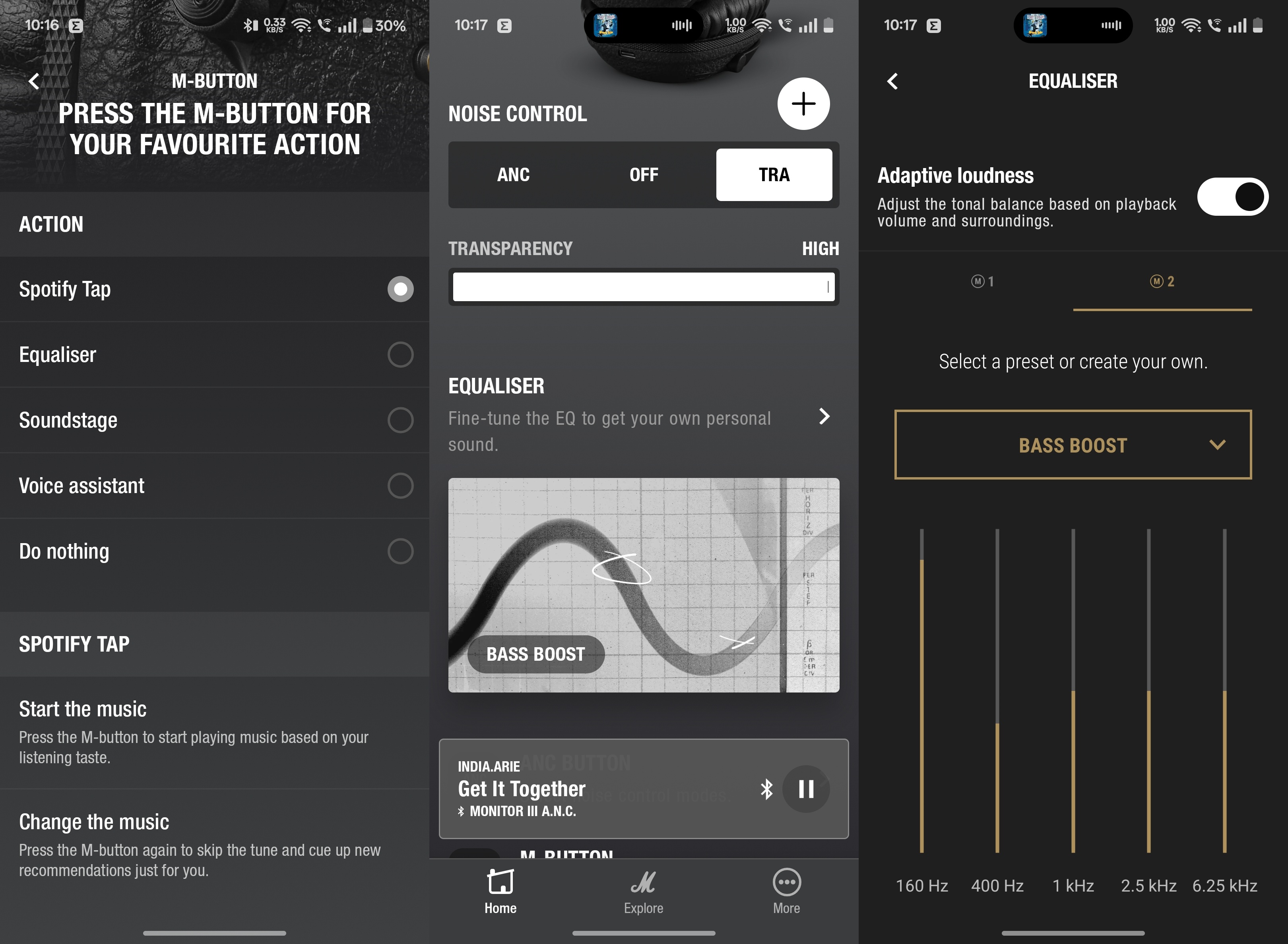 Marshall Monitor III app screenshot