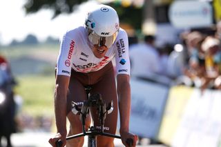 Ben O'Connor (AG2R Citroën) finishes the stage 20 time trial at the 2021 Tour de France
