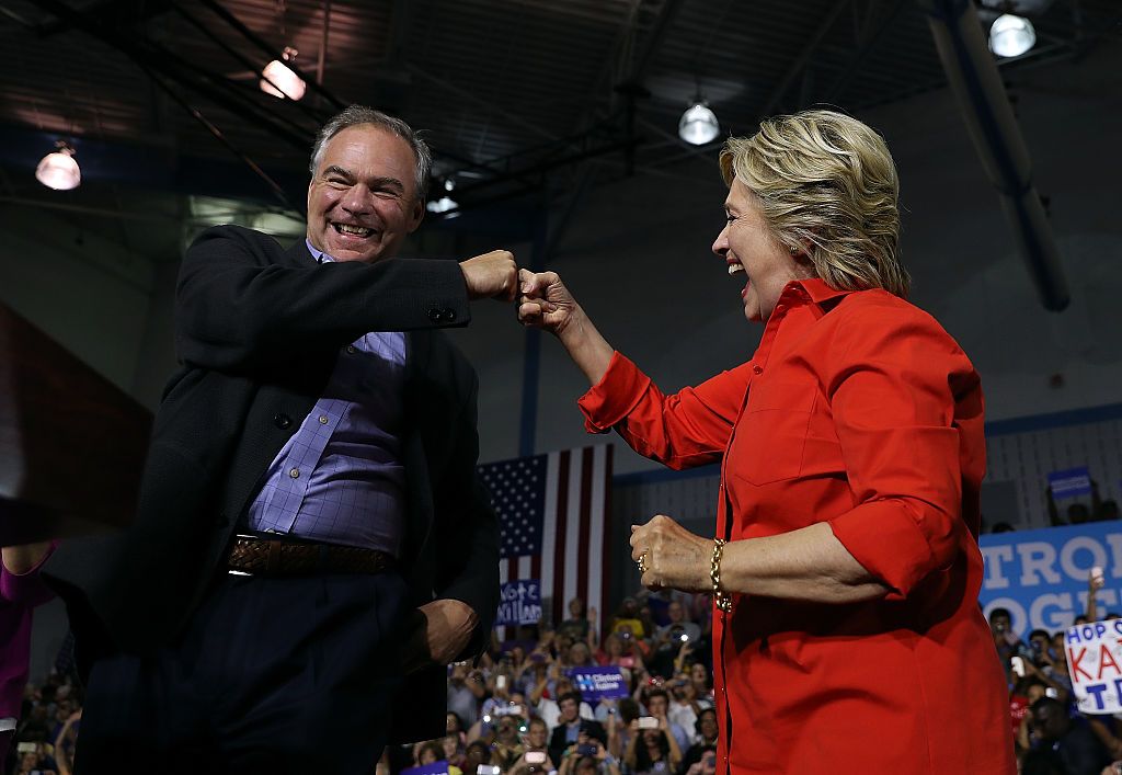 Hillary Clinton and Tim Kaine