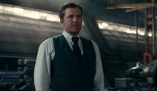 Justice League Bruce Wayne standing his hangar