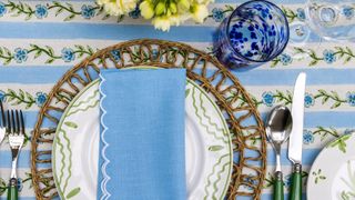 Scalloped-edge napkin on place setting