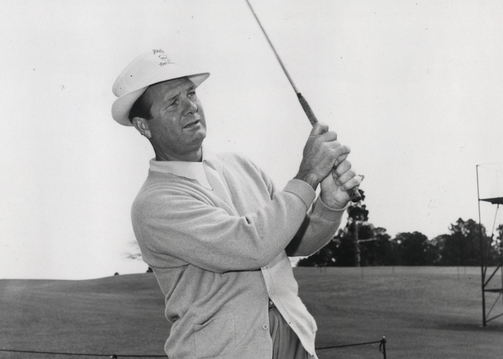 Jimmy Demaret holds his finish on a shot