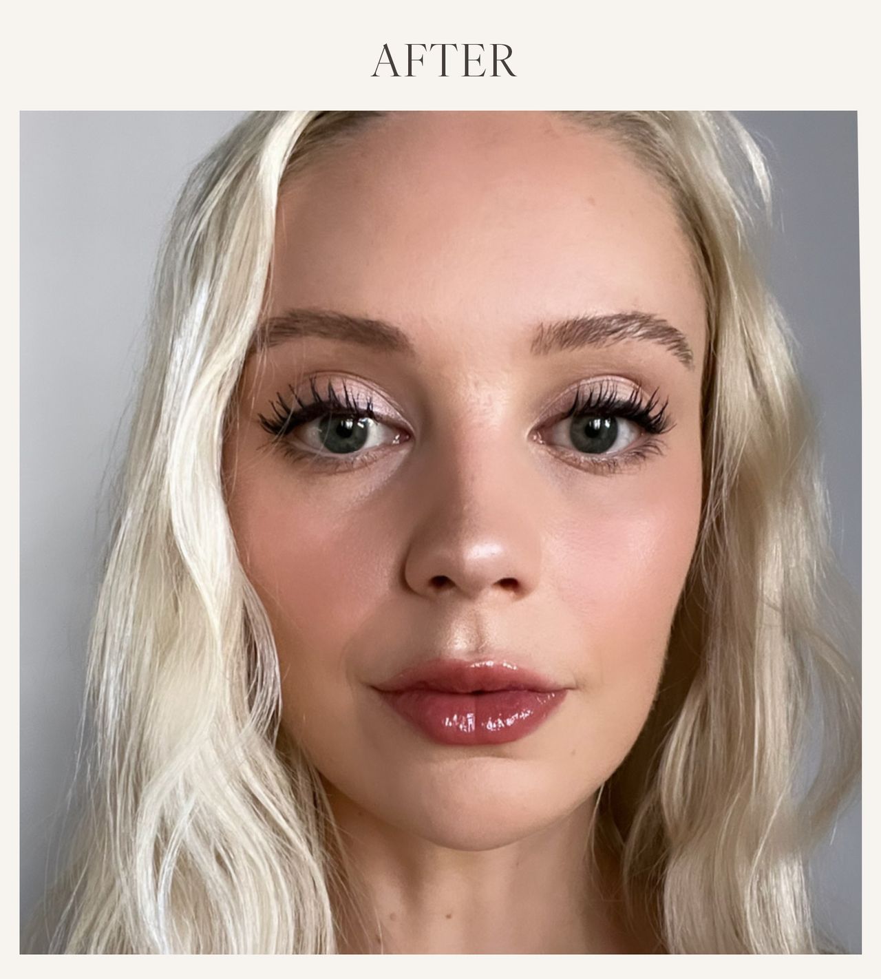 After photo of Erin Jahns testing the e.l.f. lip plumper