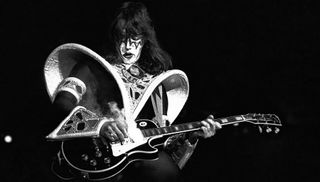 Ace Frehley performs onstage with Kiss at the Omni Coliseum in Atlanta, Georgia on June 30, 1979