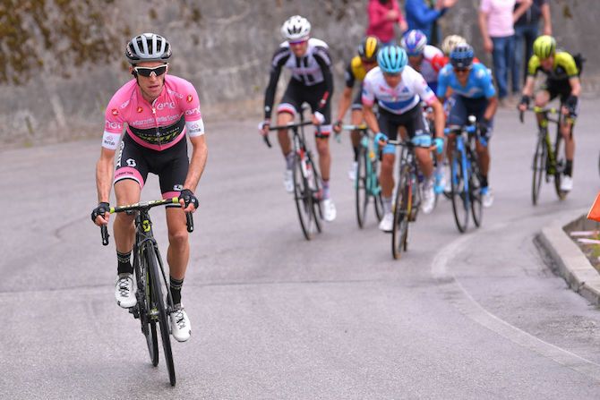 Simon Yates attacks on stage 15 to Sappada to take his third stage victory at the 2018 Giro d'Italia
