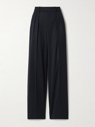 Alphonse Pleated Wool-Blend Twill Straight-Leg Pants
