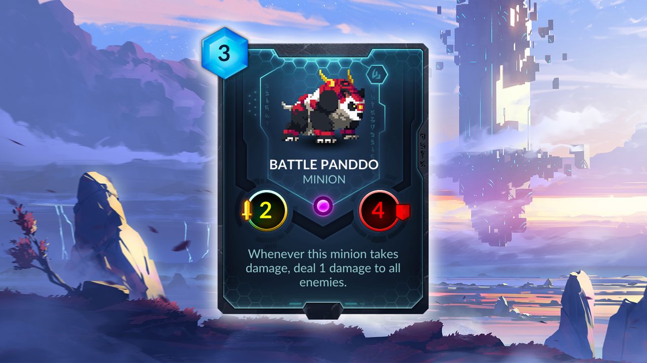 Battle Panddo (Songhai) &mdash; The thinking behind Battle Panddo is to give Songhai another value generating minion besides Lantern Fox, Counterplay tells me. It's a card that can effectively deal with lots of little minions, but Counterplay's Keith Lee also confirmed a potentially terrifying combo: playing Deathstrike Seal on Battle Panddo means this minion's ability will completely wipe your opponent's board every time it activates.