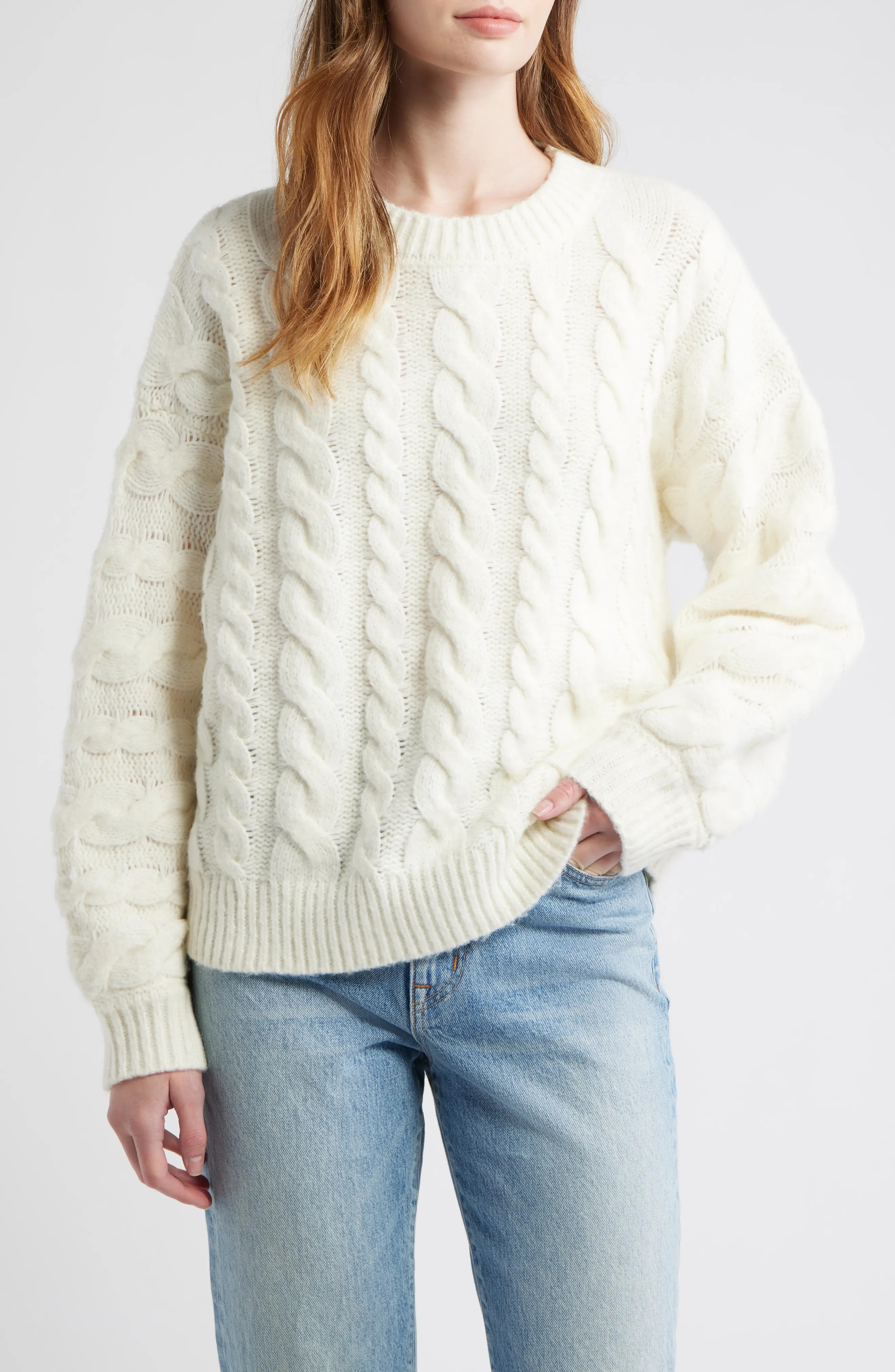 All in Favor, Oversize Cable Knit Sweater