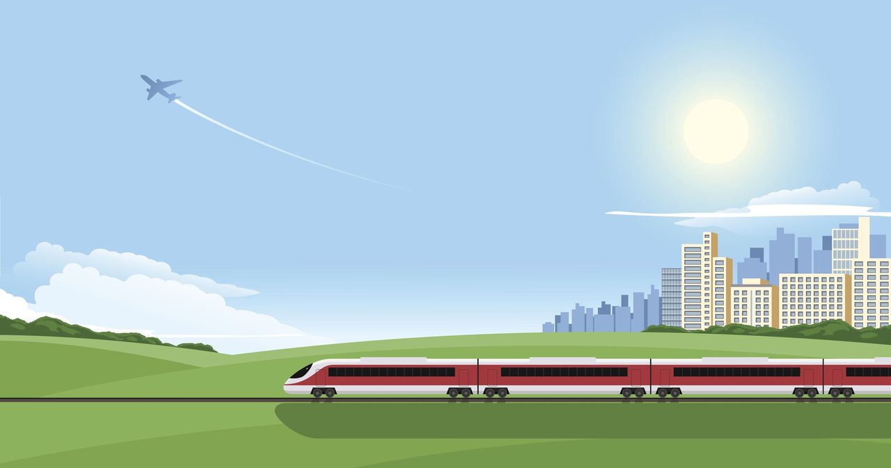 Cartoon illustration of a train