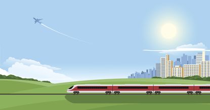 Cartoon illustration of a train