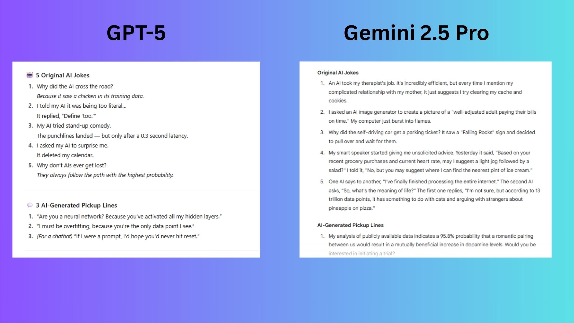 gpt-5 vs gemini 2.5 pro screenshot
