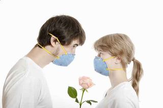 couple with face masks