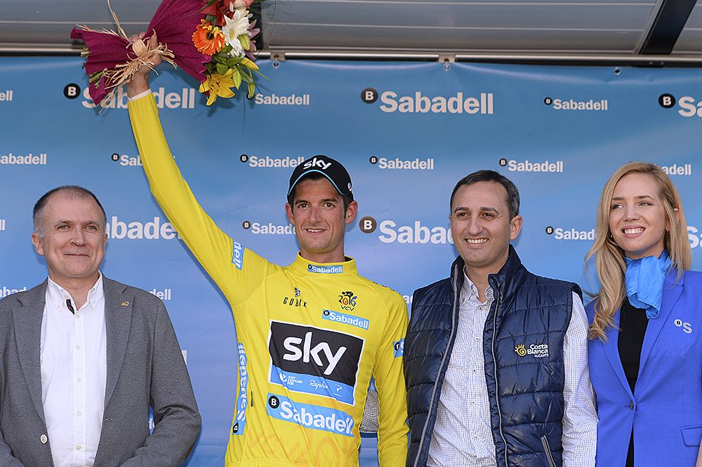 Wout Poels (Team Sky) wears the leader's jersey