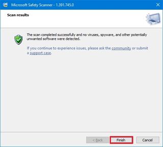 Msert Scan Complete on Windows 10