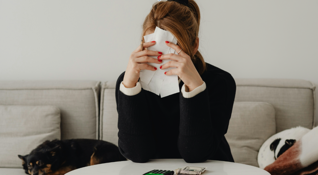 Unemployeed sad woman