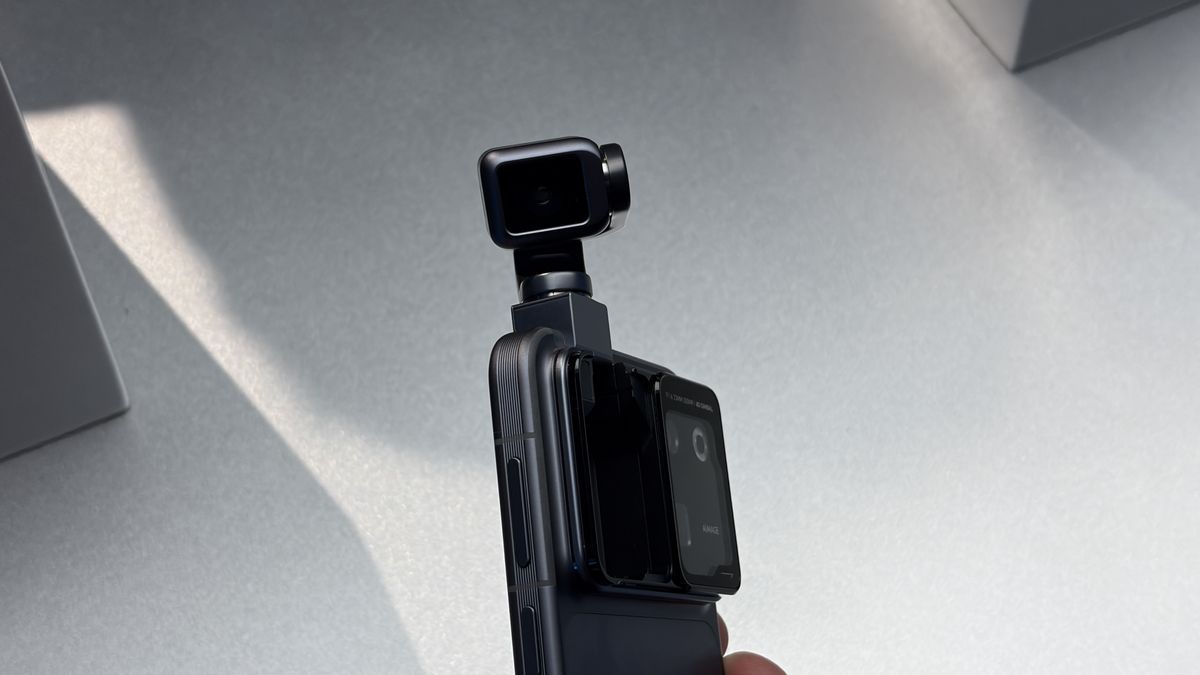 The Honor Robot phone being held in the hand