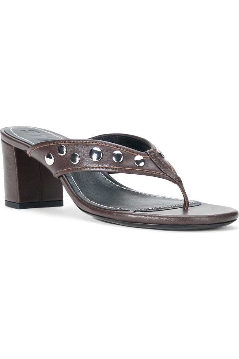 Nova Studded Thong Block Heel Sandal
