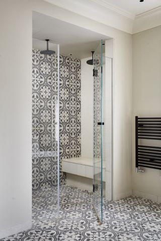 a wet room design idea with a shower enclosure