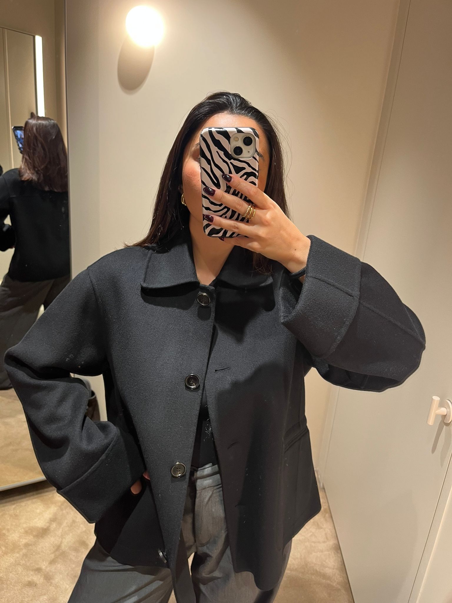 Senior Shopping Editor Marina wearing black COS Wool Jacket