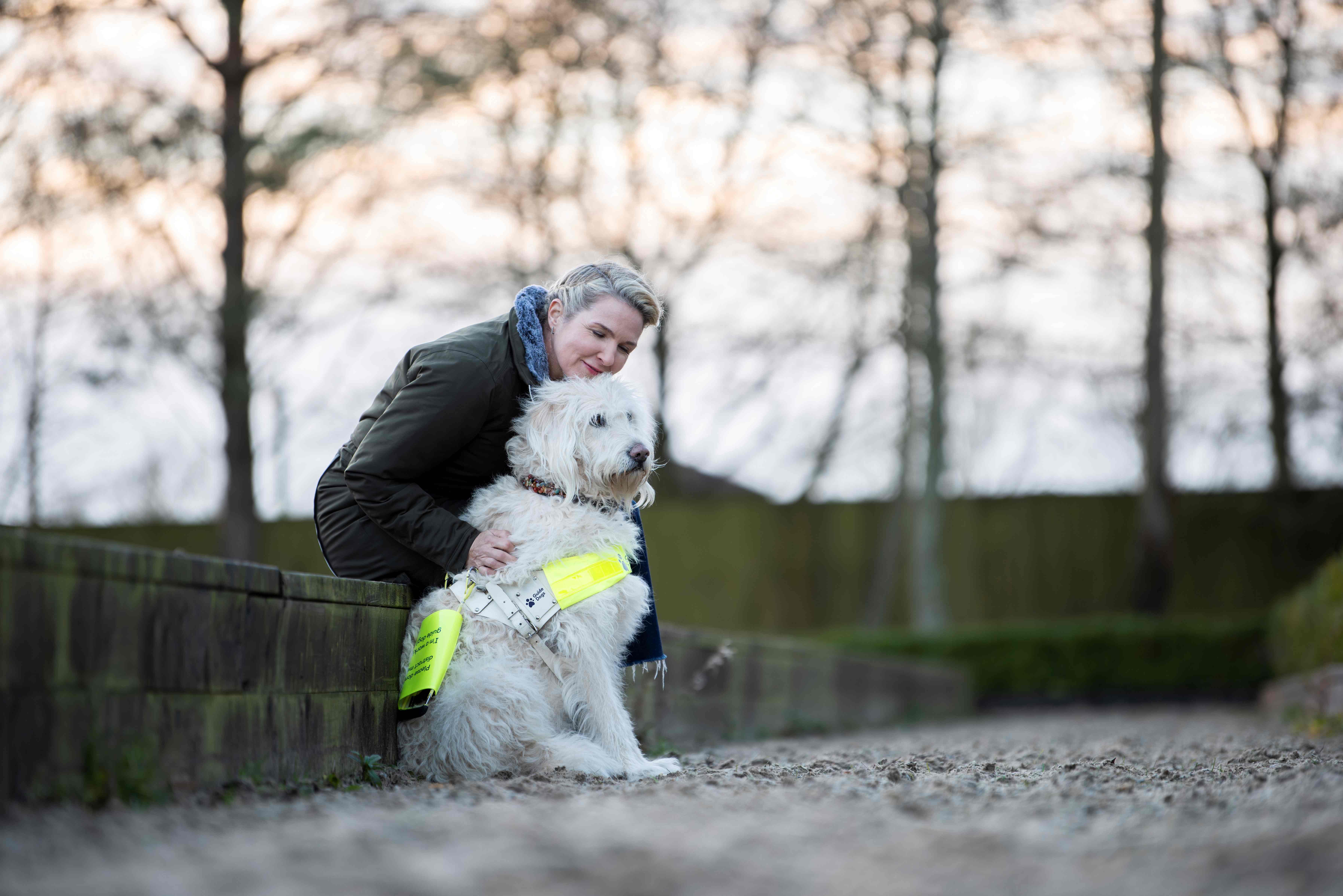 Verity Smith with her guide dog, Luna.