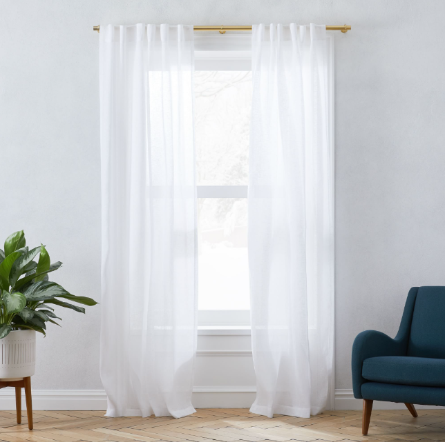 Semi-sheer drapes.