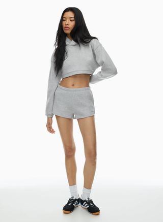 Aritzia, Sweatfleece Cozy Fleece Perfect Dolphin Micro Shorts in Heather Chrome