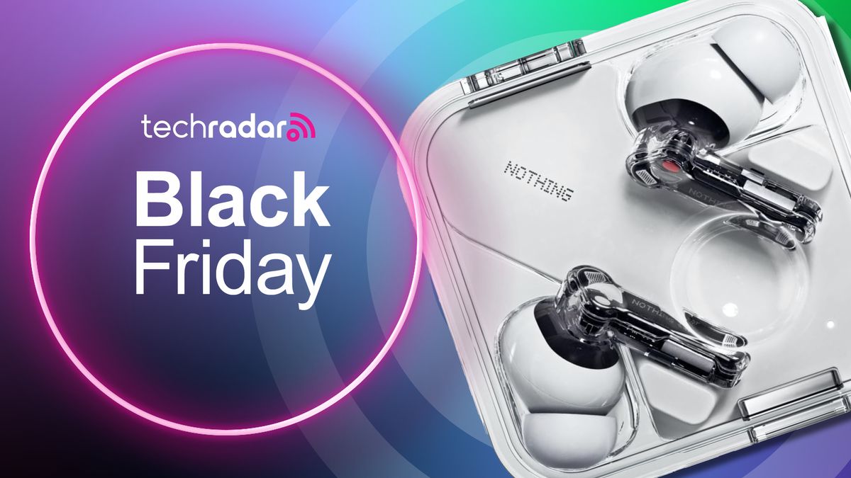 Nothing Ear in white on TR&#039;s Black Friday background