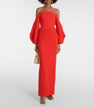 Lotta Off-Shoulder Crêpe Gown