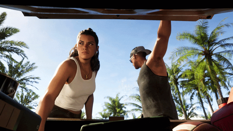 Lucia Caminos and Jason Duval in GTA 6 GIF